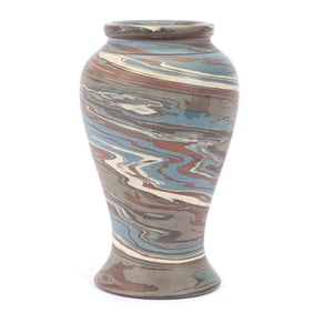 Vase, Niloak Pottery First Art Mark, Mission Swirl