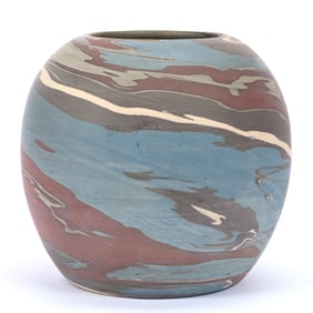 Bowl/Vase, Niloak Pottery Second Art Mark, Mission Swirl