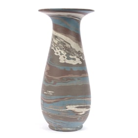 Vase, Niloak Pottery First Art Mark, Mission Swirl