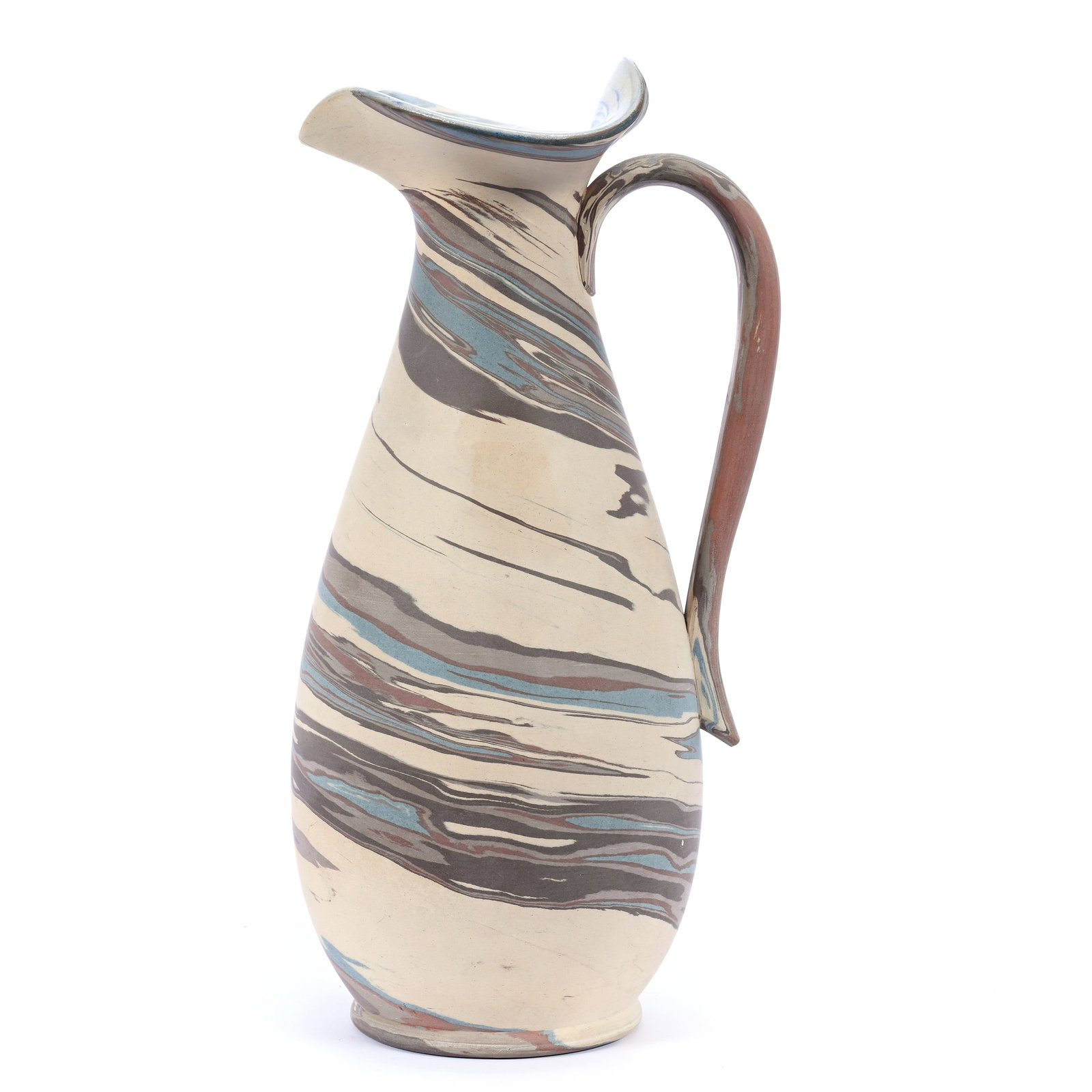 Pitcher, Niloak Pottery Second Art Mark, Mission Swirl (1 of 5)