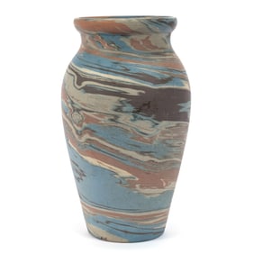 Vase, Niloak Pottery First Art Mark, Mission Swirl