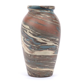 Vase, Niloak Pottery Second Art Mark, Mission Swirl