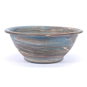Bowl, Niloak Pottery First Art Mark, Mission Swirl