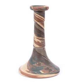 Candlestick, Niloak Pottery, Unmarked, Mission Swirl
