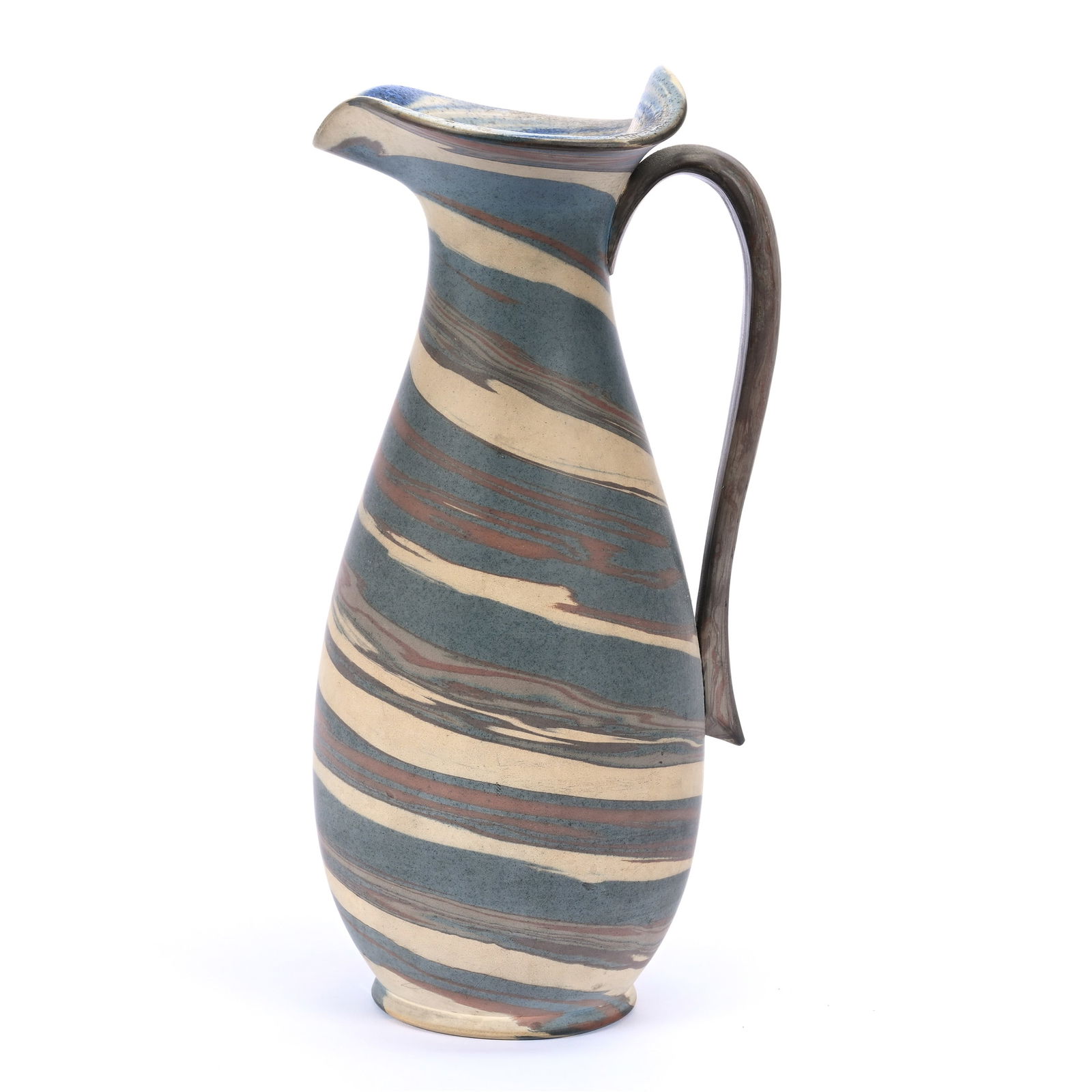 Pitcher, Niloak Pottery First Art Mark, Mission Swirl (1 of 4)
