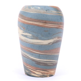 Vase, Niloak Pottery First Art Mark, Mission Swirl