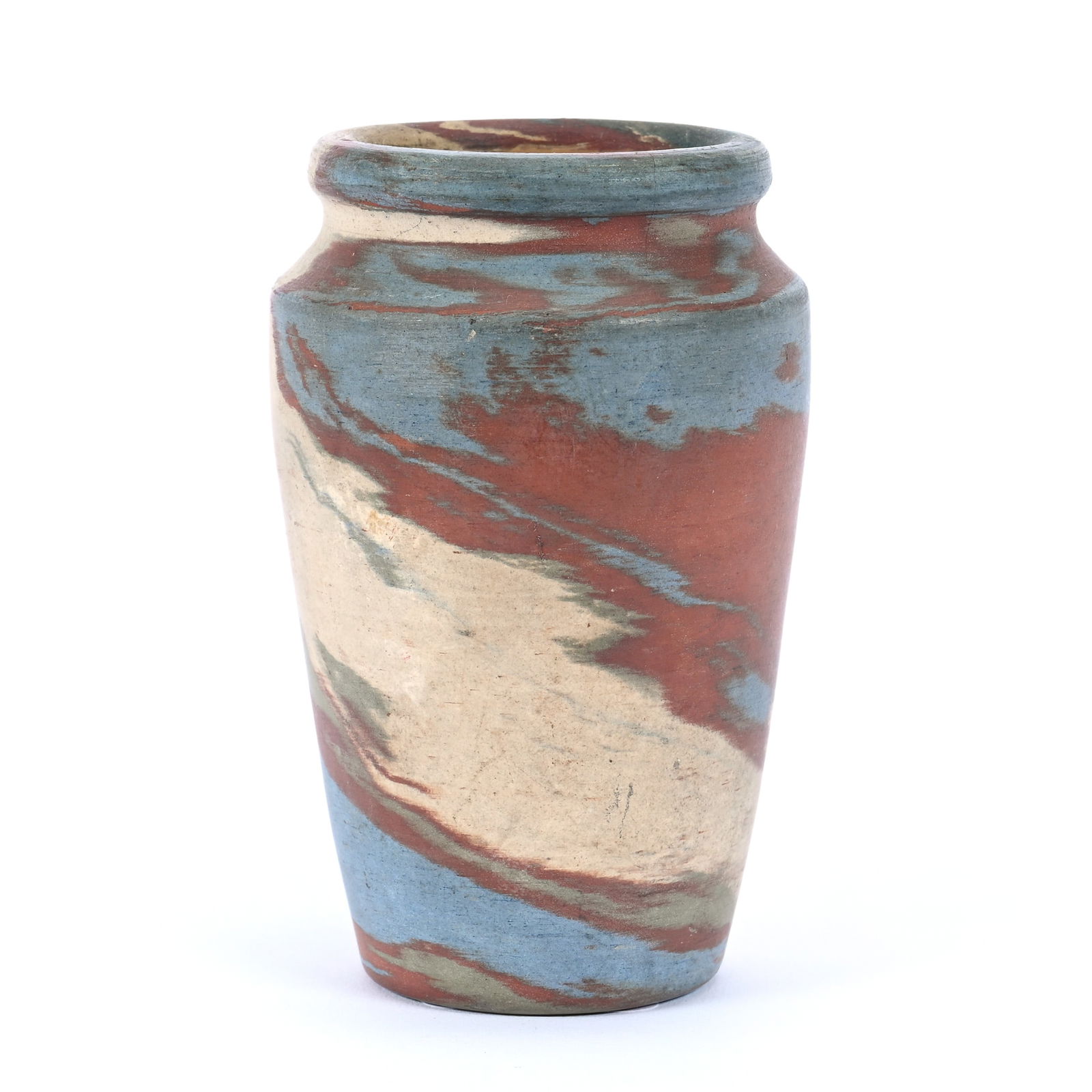 Miniature Vase, Niloak Pottery Second Art Mark, Mission Swirl (1 of 4)