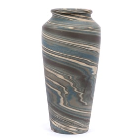 Vase, Niloak Pottery First Art Mark, Mission Swirl