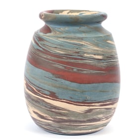 Vase, Niloak Pottery Second Art Mark, Mission Swirl
