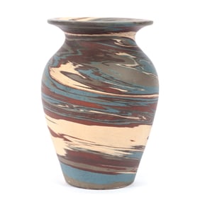 Vase, Niloak Pottery Second Art Mark, Mission Swirl