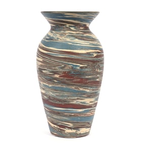 Vase, Niloak Pottery First Art Mark, Mission Swirl