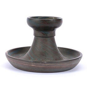 Candlestick, Niloak Pottery First Art Mark, Mission Swirl