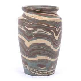 Vase, Niloak Pottery First Art Mark, Mission Swirl
