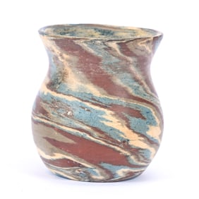 Toothpick Holder, Niloak Pottery, Unmarked, Mission Swirl