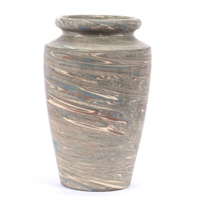 Vase, Niloak Pottery First Art Mark, Mission Swirl