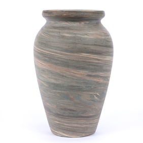 Vase, Niloak Pottery First Art Mark, Mission Swirl