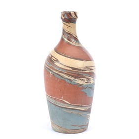 Bottle, Niloak Pottery Second Art Mark, Mission Swirl