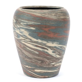 Vase, Niloak Pottery First Art Mark, Mission Swirl