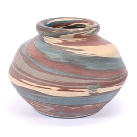 Vase, Niloak Pottery Second Art Mark, Mission Swirl
