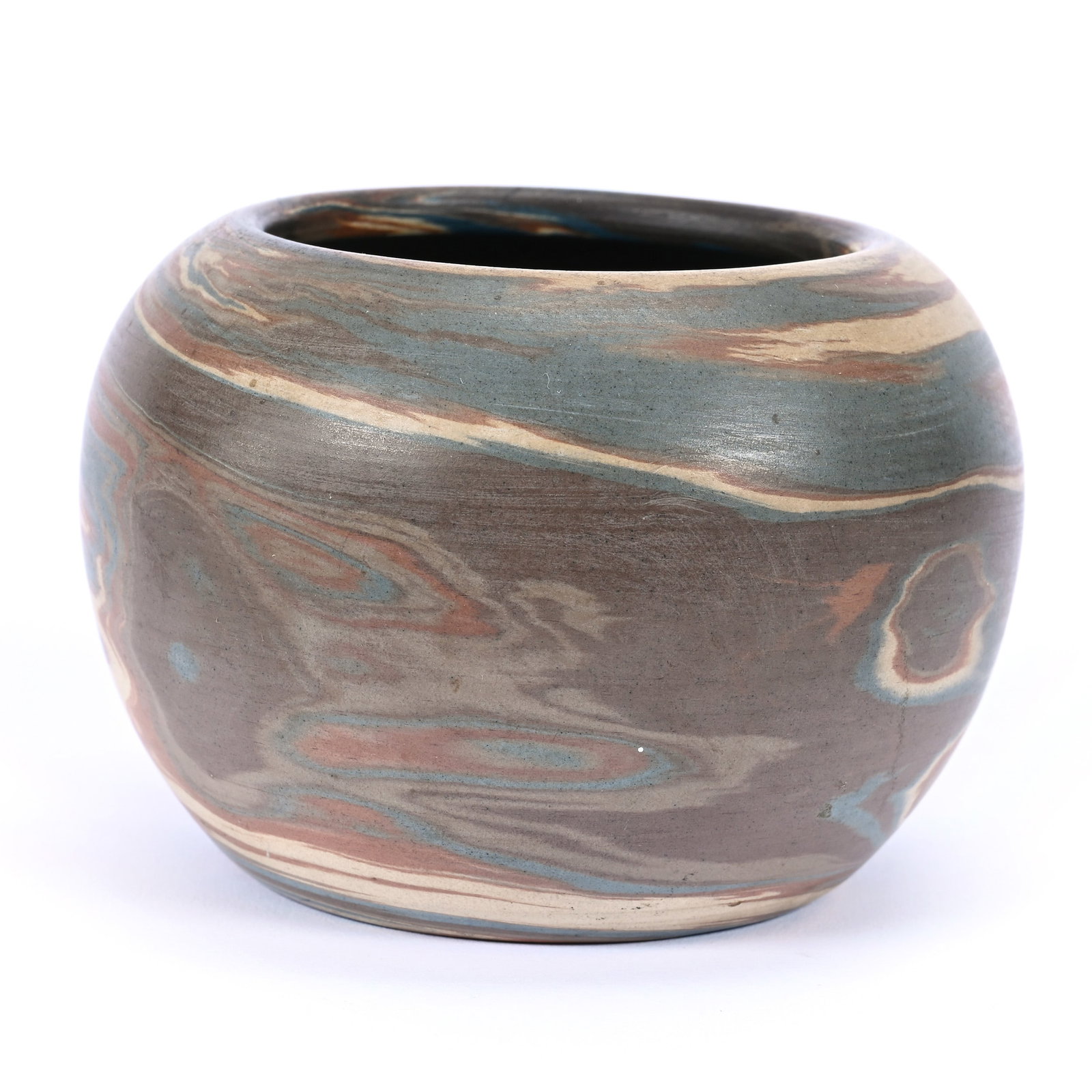 Bowl, Niloak Pottery Second Art Mark, Mission Swirl (1 of 3)