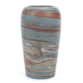 Vase, Niloak Pottery First Art Mark, Mission Swirl