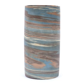 Vase, Niloak Pottery First Art Mark, Mission Swirl