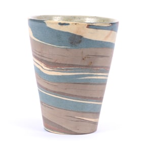 Tumbler/Vase, Niloak Pottery First Art Mark, Mission Swirl