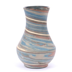 Vase, Niloak Pottery Second Art Mark, Mission Swirl