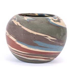 Bowl/Vase, Niloak Pottery Second Art Mark, Mission Swirl