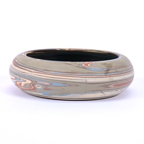 Bowl, Niloak Pottery Second Art Mark, Mission Swirl