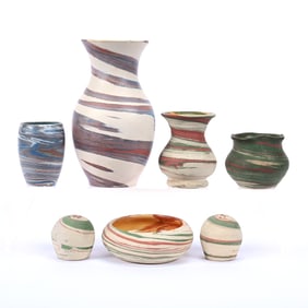 (7) Assorted Non-Niloak Pottery Items, All Marked But Not Niloak