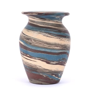Vase, Niloak Pottery Second Art Mark, Mission Swirl