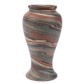Vase, Niloak Pottery First Art Mark, Mission Swirl