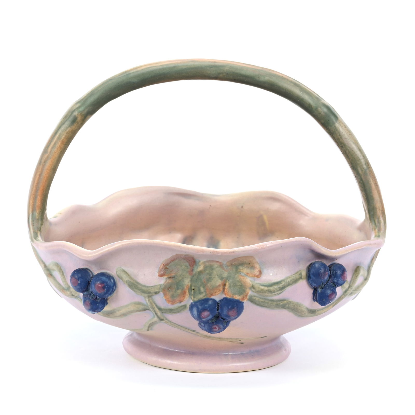 Basket Marked Weller Art Pottery, Roma Pattern (1 of 3)