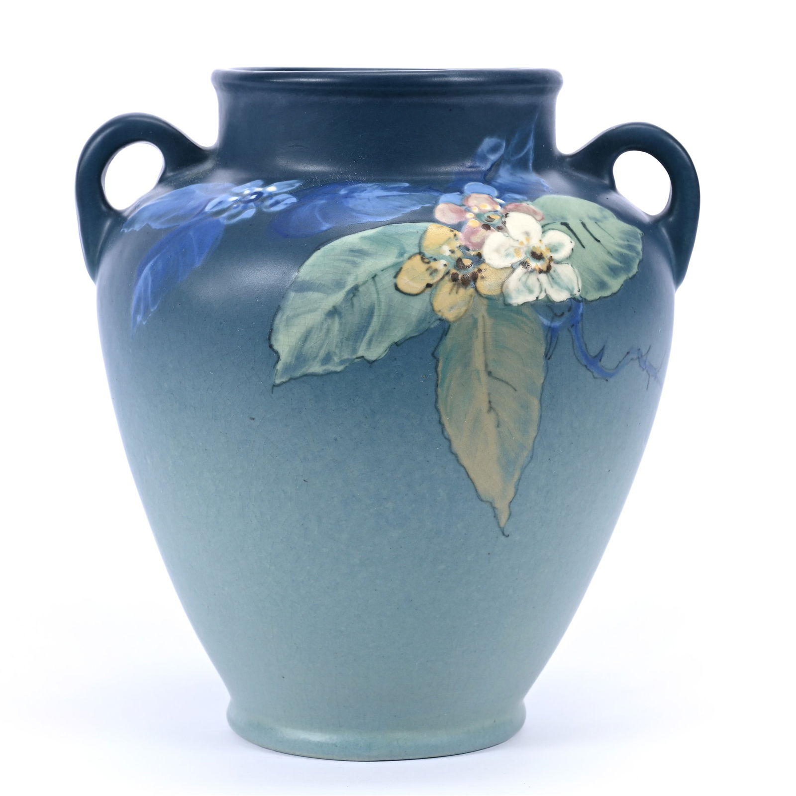 Vase Marked Weller Art Pottery, Hudson With Floral Decor, Two Handles (1 of 4)
