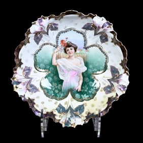 Bowl Marked R.S. Prussia, Iris Mold, Summer Season Portrait Decor