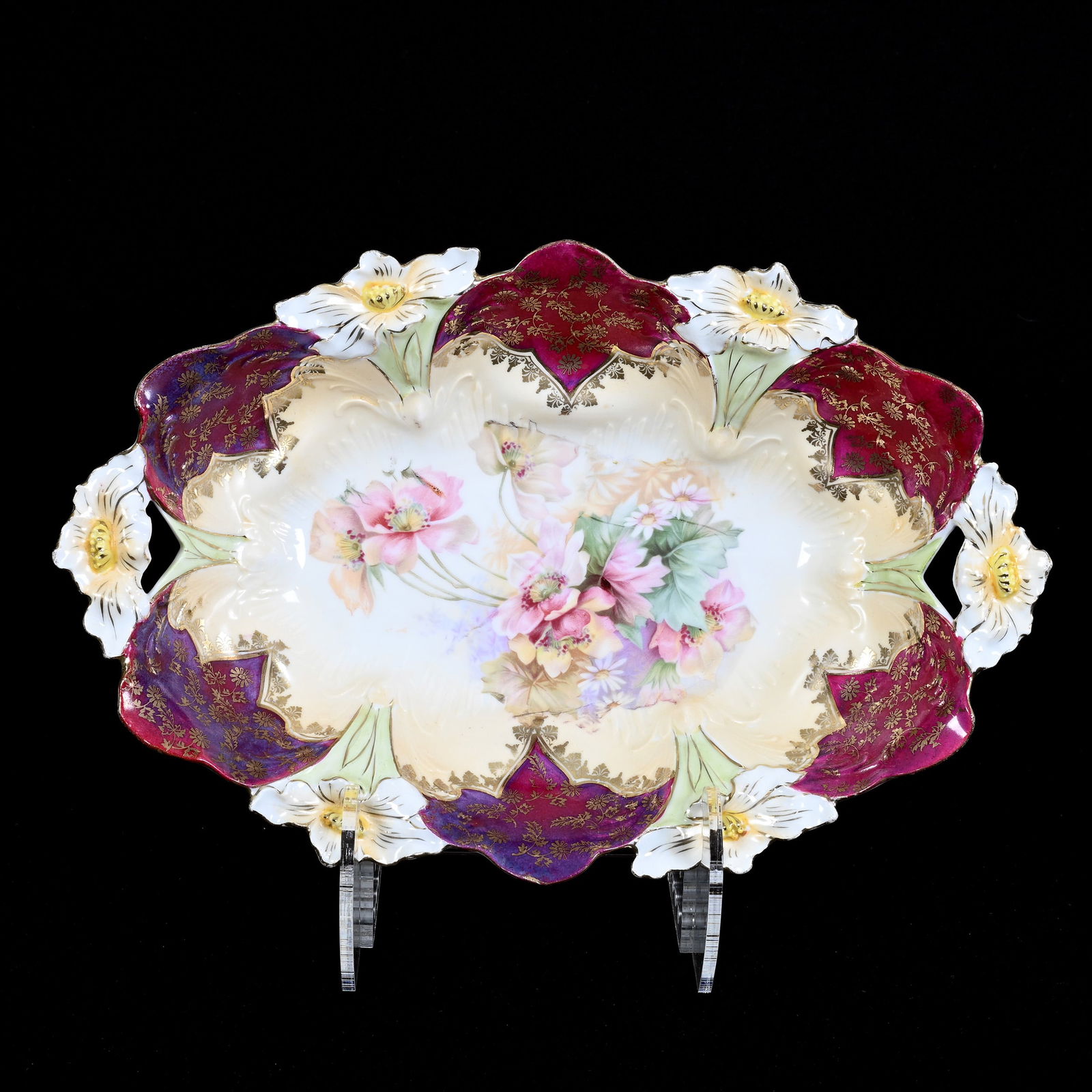 Bread Bowl, Unmarked R.S. Prussia, Lily Mold (1 of 2)