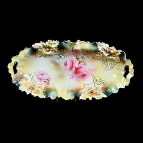 Celery Tray Marked R.S. Prussia, Carnation Mold