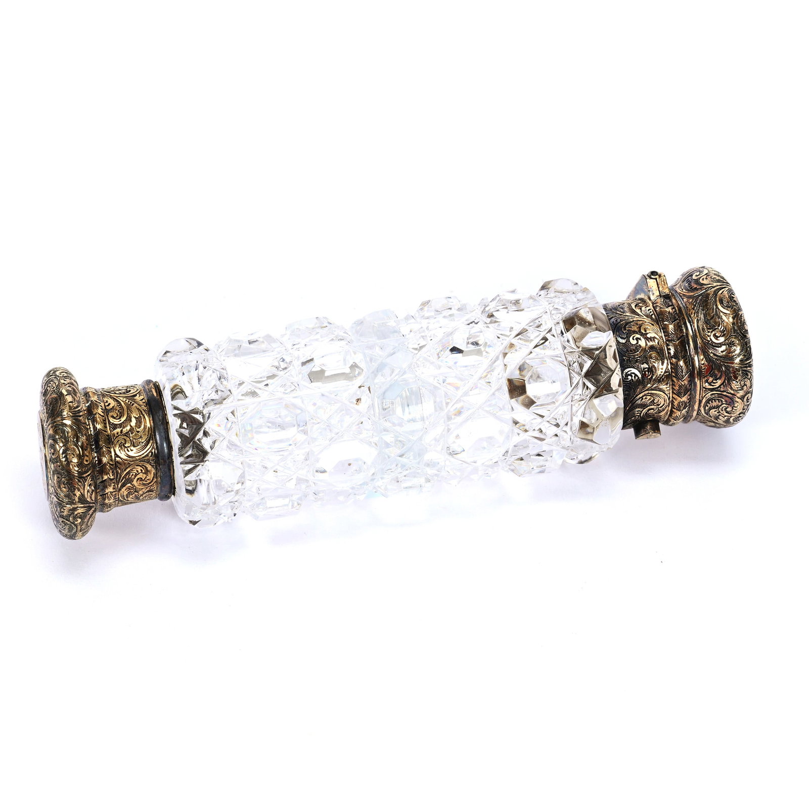 Double Laydown Perfume, BPCG, Cane Pattern, Gilded Metal Twist and Flip Caps, Nice Quality (1 of 3)