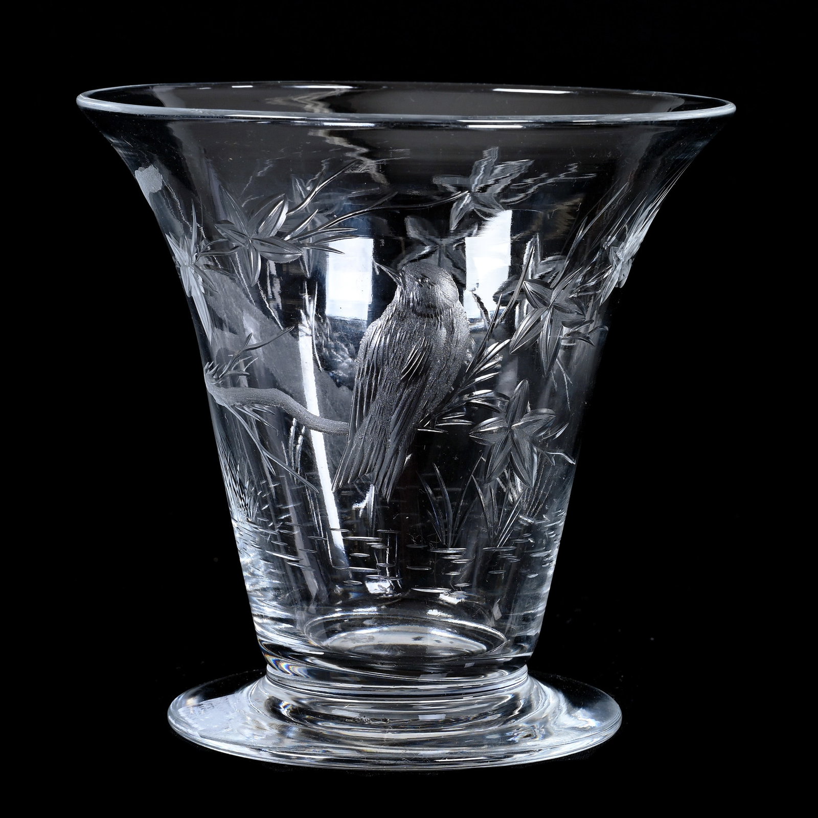 Vase, BPCG, Signed Webb, Engraved Bird, Branch And Water Decor (1 of 4)