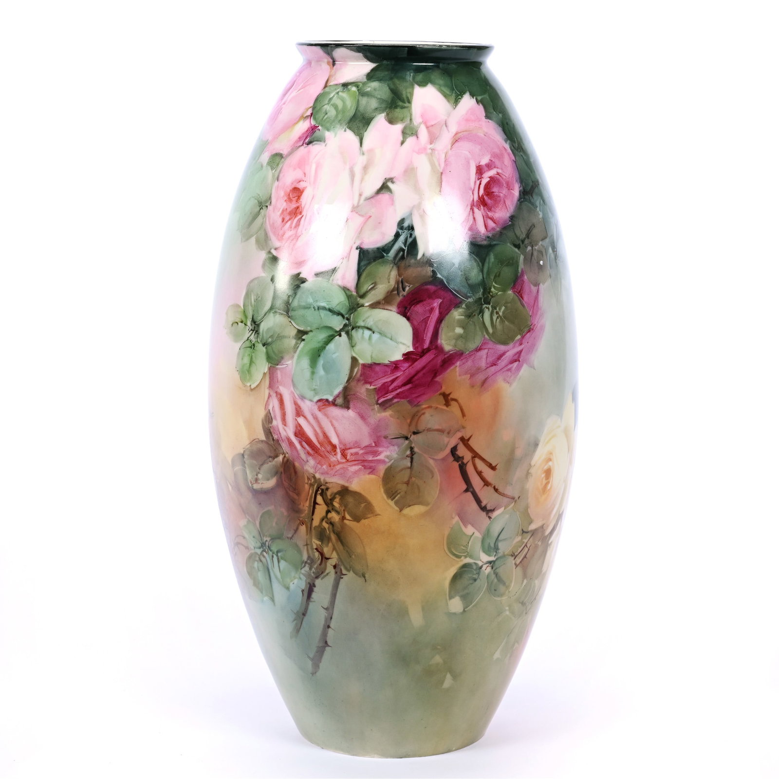 Vase Marked Willetts Belleek Porcelain, Hand Painted Rose Decor (1 of 4)