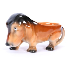 Dachshund Pipe Holder, Royal Bayreuth Blue Mark