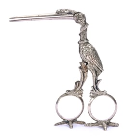 Figural Umbilical Cord Clamp, German Or Dutch Silver, Nice Quality