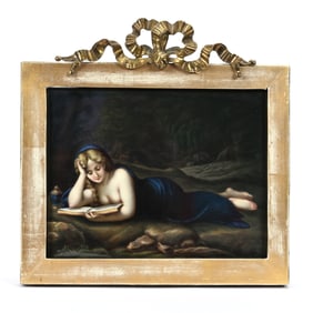 Porcelain Plaque, Portrait Of Repentant Magdalene, Excellent Details