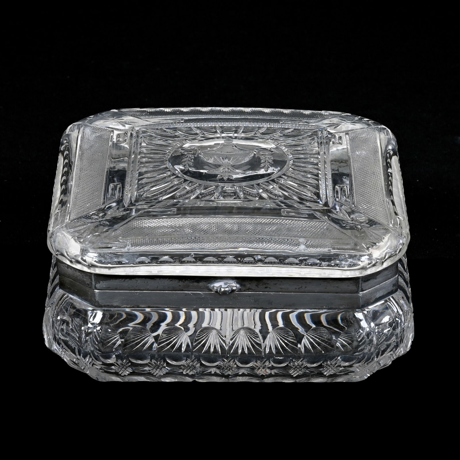 Square Dresser Box, ABCG, Urn & Flame Pattern By Pairpoint (1 of 4)