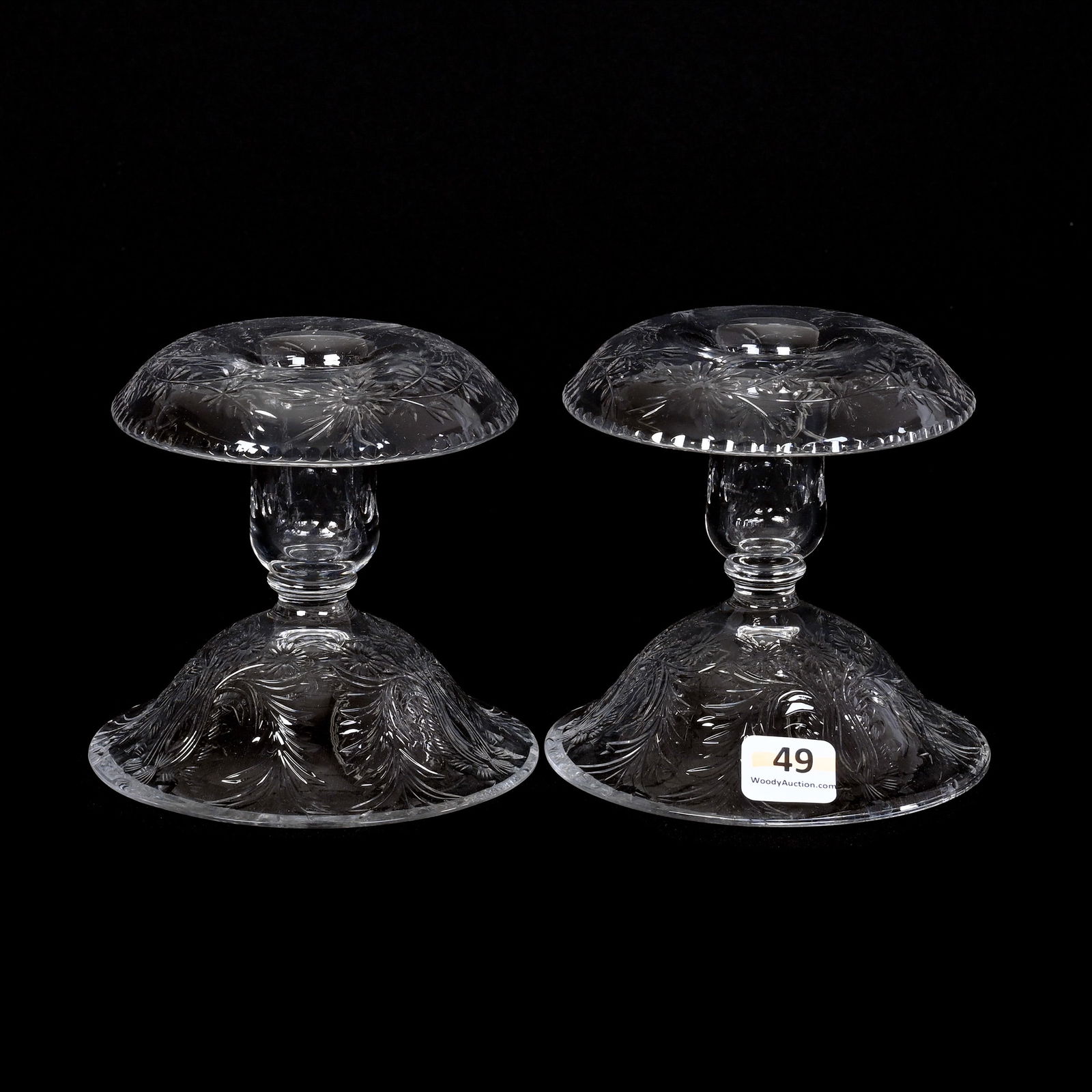 Pair Candlesticks, ABCG, Engraved Floral With Rococo Type Design, Attributed To Pairpoint (1 of 3)