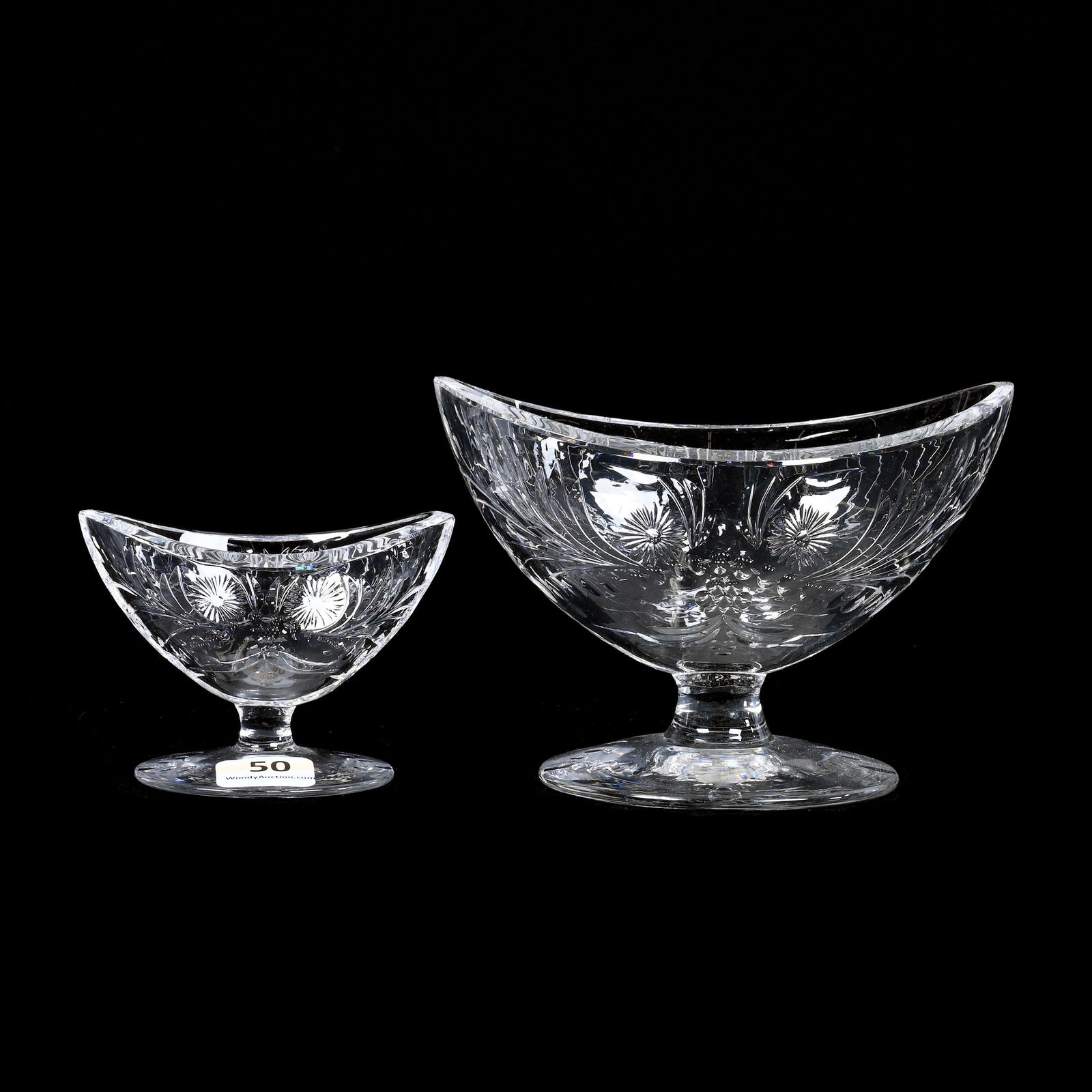 Pedestal Master & Individual Salt Dips, ABCG, Pattern Resembles Gladstone By Pairpoint (1 of 3)