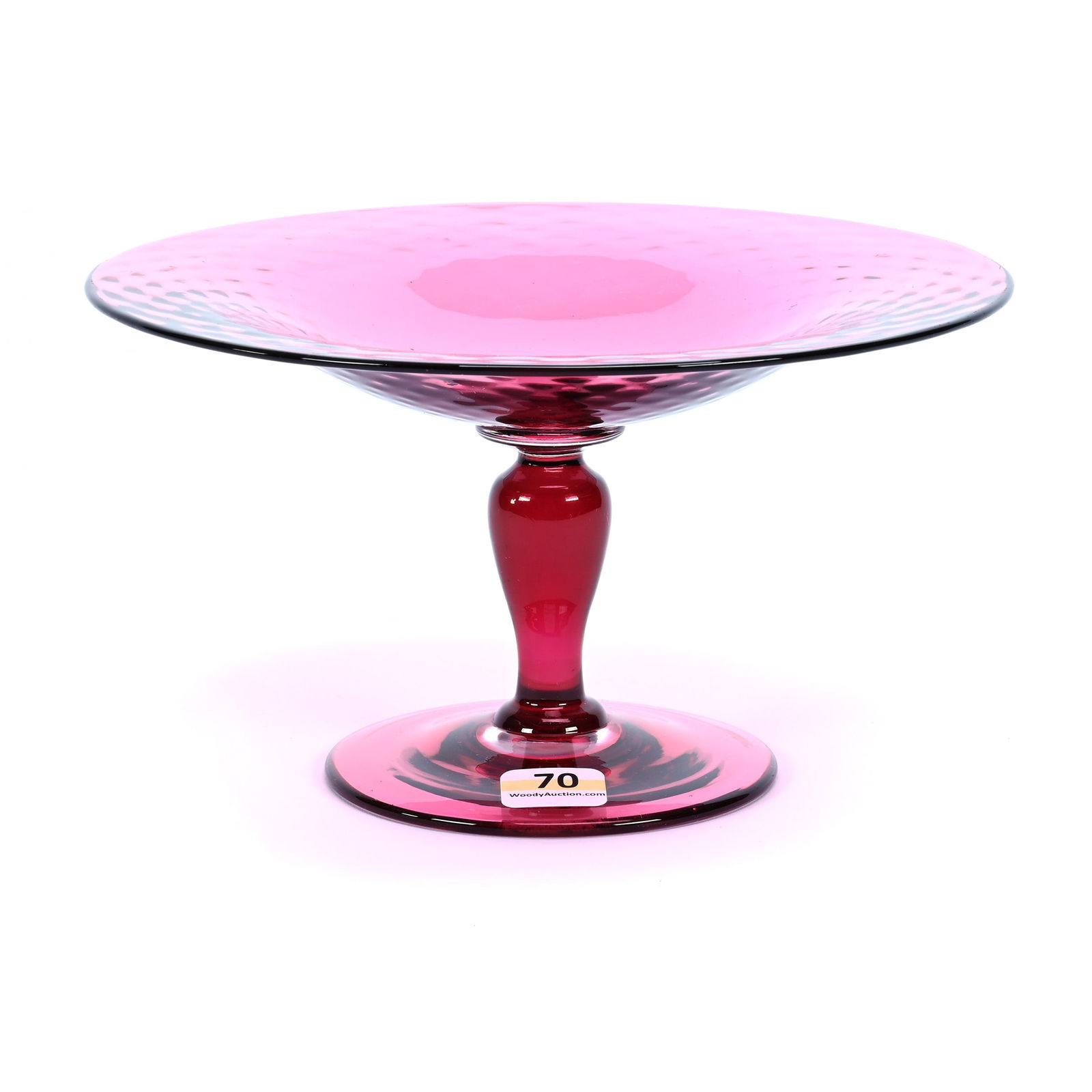 Compote, ABCG, Cased Cranberry Diamond Quilted By Pairpoint (1 of 2)