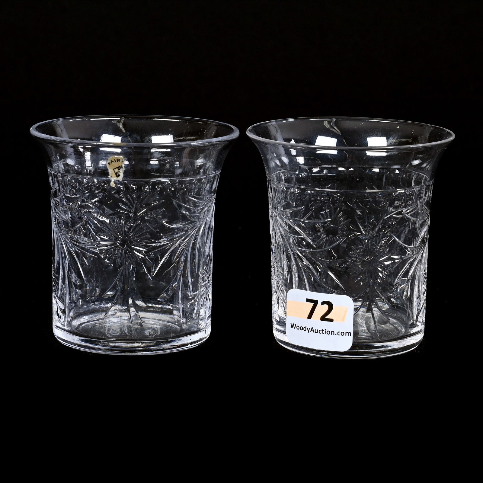 Pair Whiskey Tumblers, ABCG, Pattern Resembles Gladstone By Pairpoint (1 of 2)