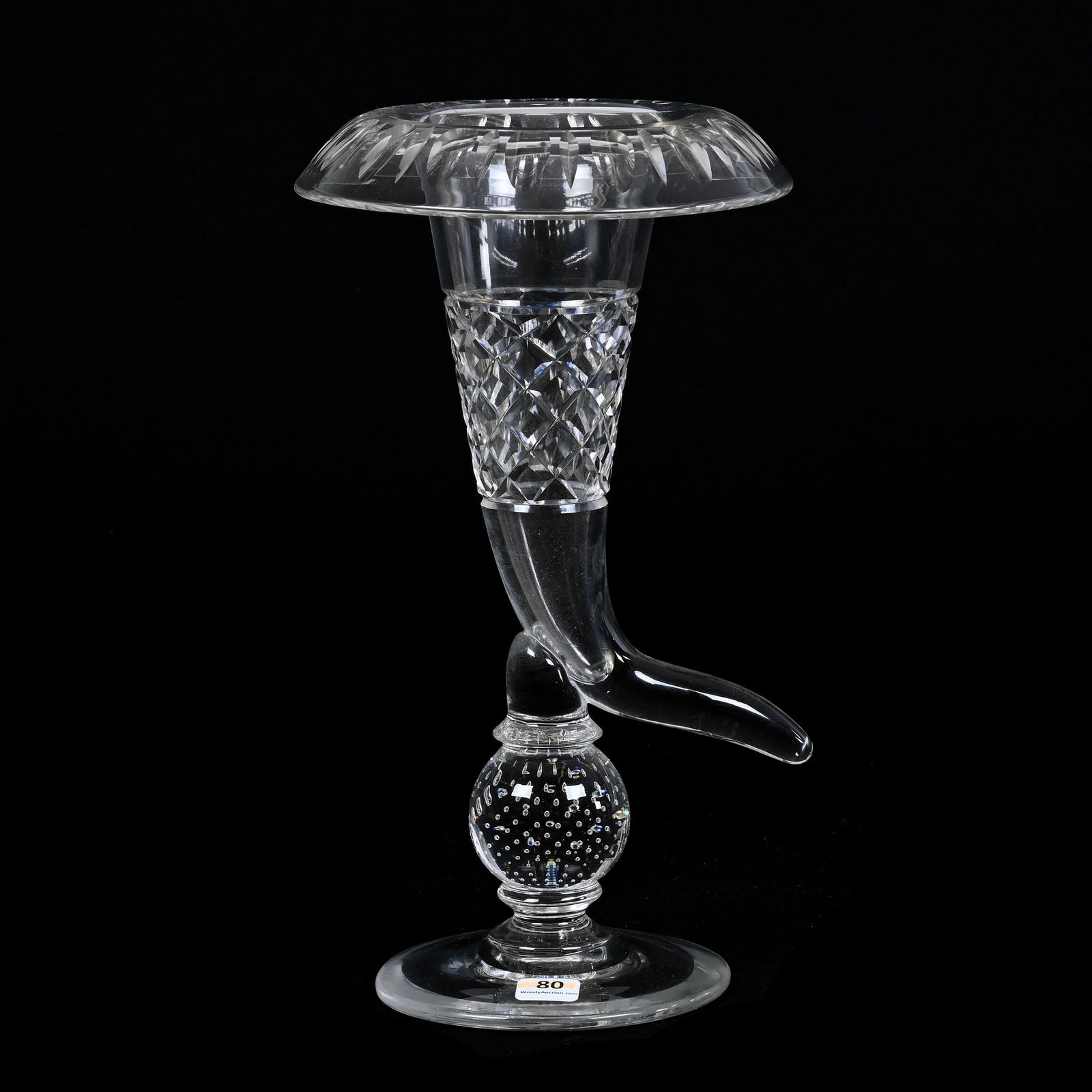 Pedestal Cornucopia Vase, ABCG, Diamond And Miter Cut Design By Pairpoint (1 of 2)
